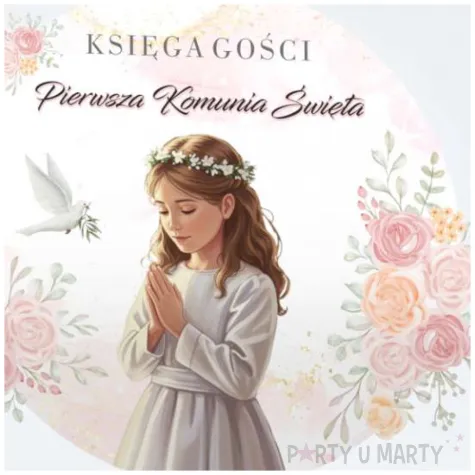 ksiega gosci komunia swieta dziewczynka w albie 31x22 cm