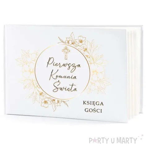 ksiega gosci komunia swieta gold line glamour 31x22 cm
