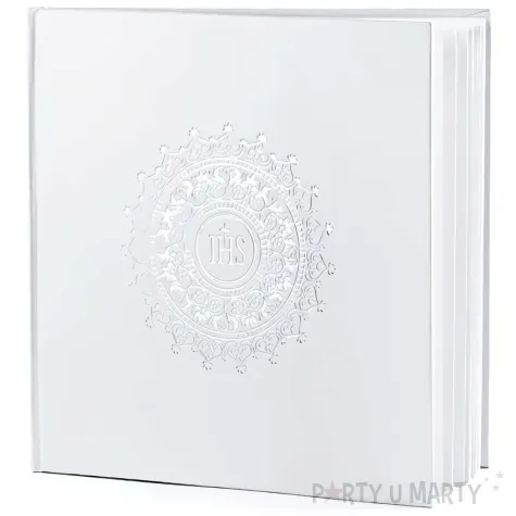 ksiega gosci komunia swieta ihs bialy partydeco 20 5 x 20 5 cm