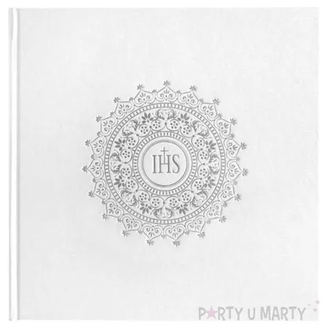 ksiega gosci komunia swieta ihs bialy partydeco 20 5 x 20 5 cm