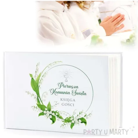 ksiega gosci komunia swieta konwalie 31x22 cm