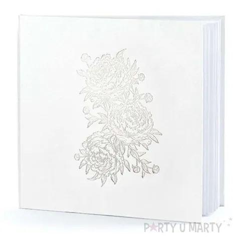 ksiega gosci piwonie bialy partydeco 24 5 x 20 cm 22 kartek