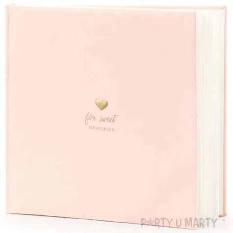 ksiega gosci sweet memories partydeco rozowy pudrowy 20 x 20 5 cm 22 kartki