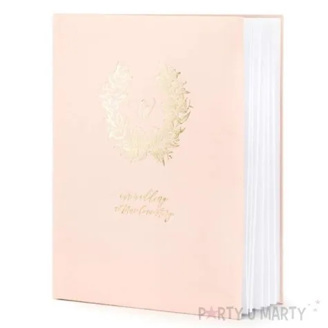 ksiega gosci wianuszek rozowy partydeco 24 5 x 20 cm 22 kartek