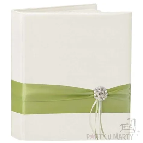 ksiega gosci zielona tasiemka partydeco 20 x 23 cm 45 kartek