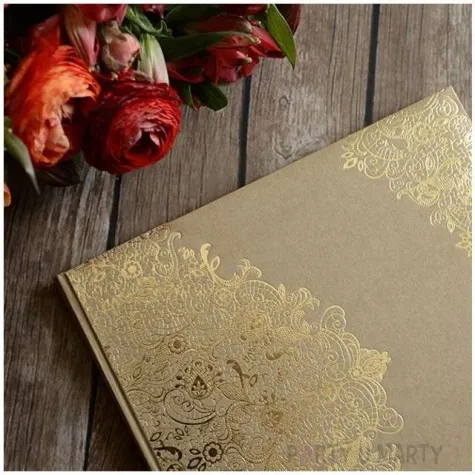 ksiega gosci zloty wzor partydeco kraft 21 x 19 7 cm 22 kartki