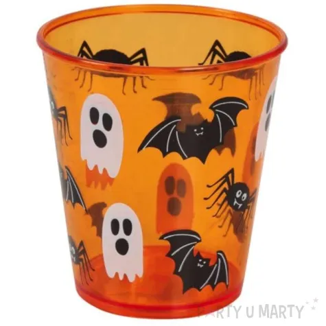 kubeczek plastikowy duszki nietoperze halloween pomaranczowe guirca 10 cm
