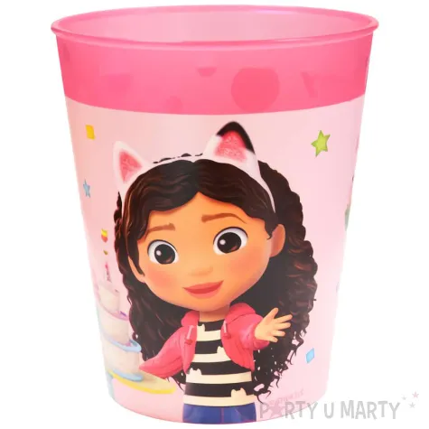 kubeczek plastikowy wielorazowy gabbys dollhouse rozowy jasny procos 250 ml