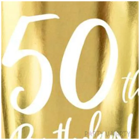 kubeczki 50 urodziny gold partydeco 220 ml 6 szt