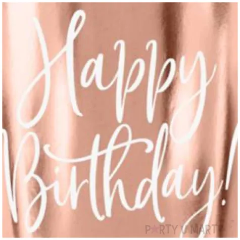 kubeczki happy birthday rozowe zloto partydeco 260 ml 6 szt