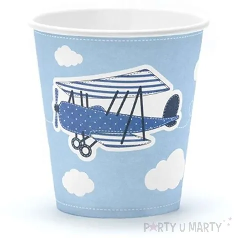 kubeczki papierowe 200 ml samolocik 6 szt