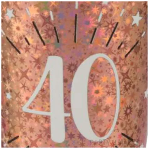 kubeczki papierowe 40 urodziny holo rozowe zloto santex 270 ml 10 szt