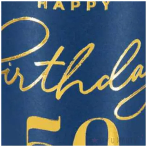 kubeczki papierowe 50 urodziny happy birthday 50 granatowy partypal 220 ml 6 szt