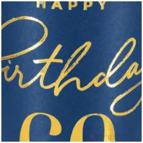 kubeczki papierowe 60 urodziny happy birthday 60 granatowy partypal 220 ml 6 szt