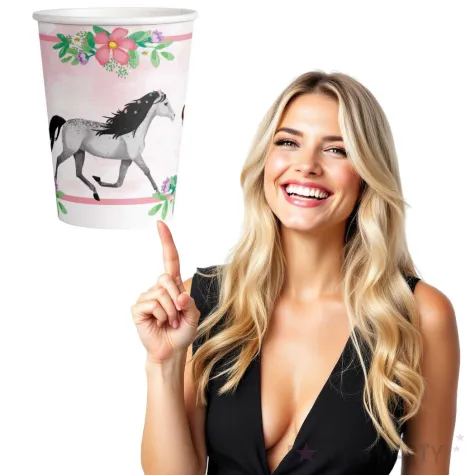 kubeczki papierowe bajkowy konik amscan 250 ml 8 szt
