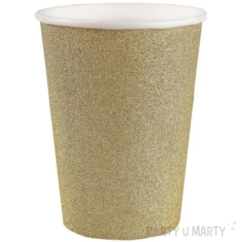 kubeczki papierowe brokatowe zloty santex 250 ml 10 szt