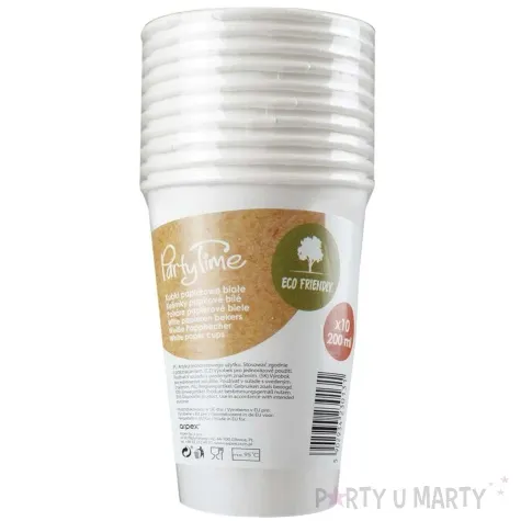 kubeczki papierowe classic bialy arpex 200 ml 10 szt