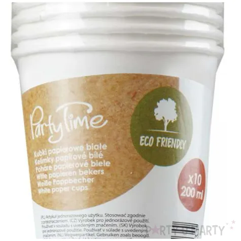 kubeczki papierowe classic bialy arpex 200 ml 10 szt