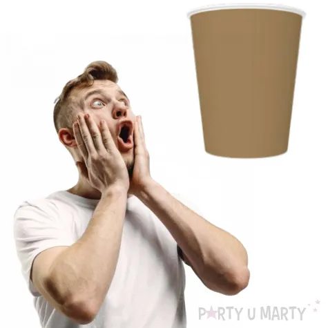 kubeczki papierowe classic zlote maki 250 ml 8 szt