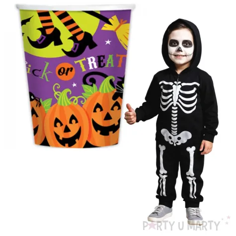 kubeczki papierowe cukierek albo psikus kolorowe amscan 266 ml 8 szt