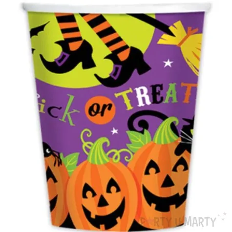 kubeczki papierowe cukierek albo psikus kolorowe amscan 266 ml 8 szt