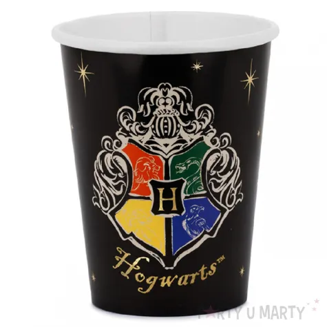 kubeczki papierowe dekoracje na stol urodziny halloween harry potter domy hogwartu 250 ml x6