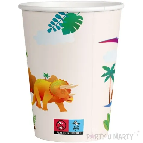 kubeczki papierowe dinozaury pd dino pd party 250 ml 8 szt