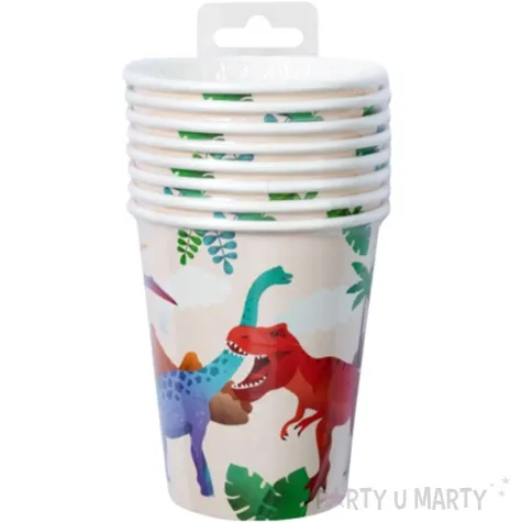 kubeczki papierowe dinozaury pd dino pd party 250 ml 8 szt