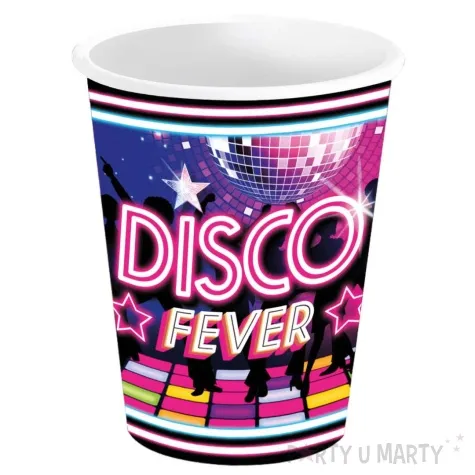 kubeczki papierowe disco fever lata 80 guirca 240 ml 6 szt