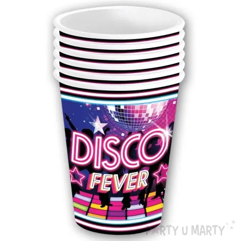 kubeczki papierowe disco fever lata 80 guirca 240 ml 6 szt