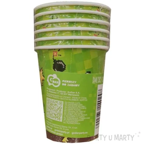 kubeczki papierowe gaming party godan 200 ml 6 szt