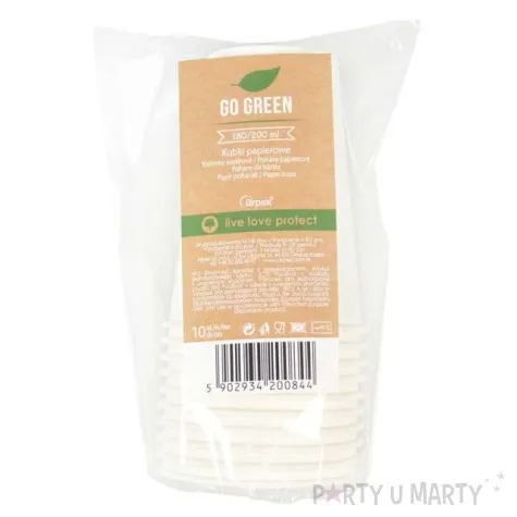 kubeczki papierowe go green arpex 200 ml 10 szt