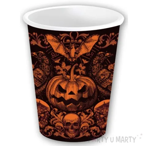 kubeczki papierowe gotyckie dynie halloween guirca 240 ml 6 szt