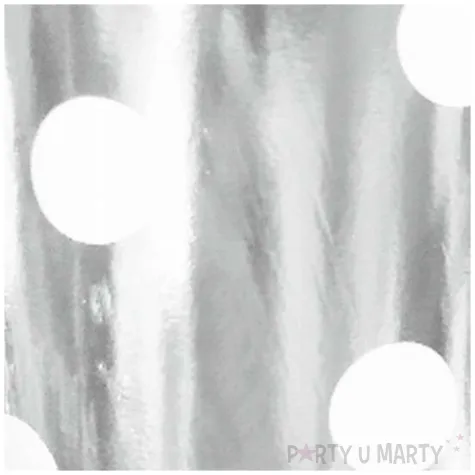 kubeczki papierowe grochy metalik srebrne godan 266 ml 6 szt