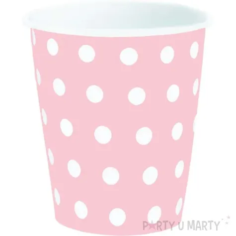 kubeczki papierowe grochy rozowy partypal 220 ml 6 szt