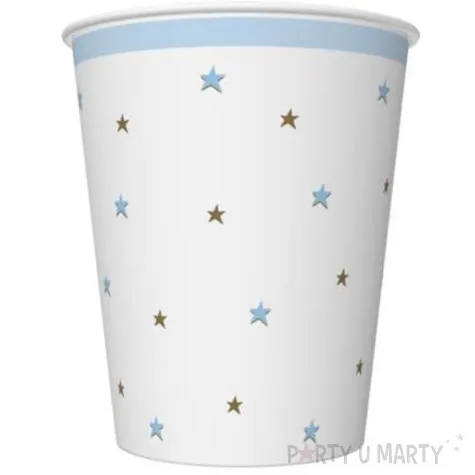 kubeczki papierowe gwiazdki blekitno zlote maki 250 ml 8 szt