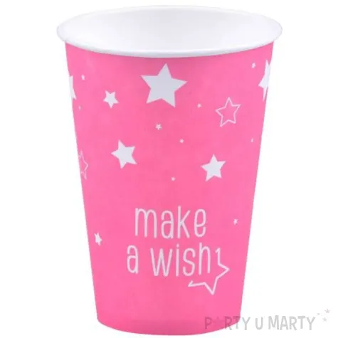 kubeczki papierowe gwiazdki rozowe jasne 200 ml 8 szt