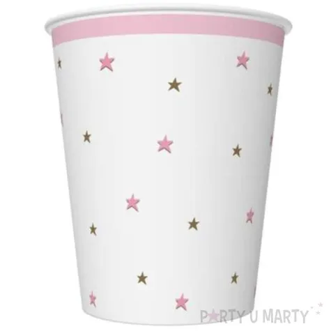kubeczki papierowe gwiazdki rozowo zlote maki 250 ml 8 szt