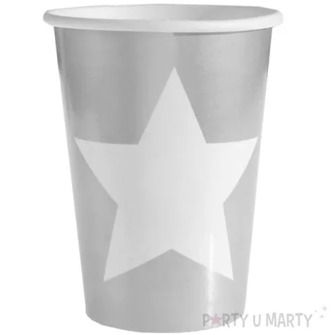 kubeczki papierowe gwiazdki srebrne santex 250 ml 10 szt