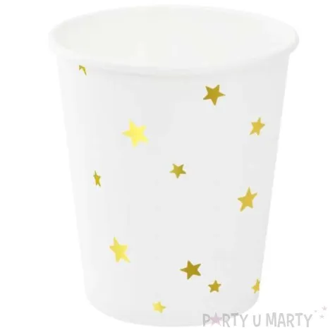 kubeczki papierowe gwiazdki zlote partypal 220 ml 6 szt
