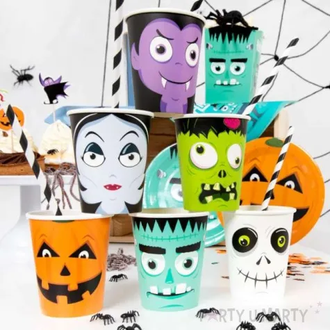 kubeczki papierowe halloween monsters partypal 220 ml 6 szt