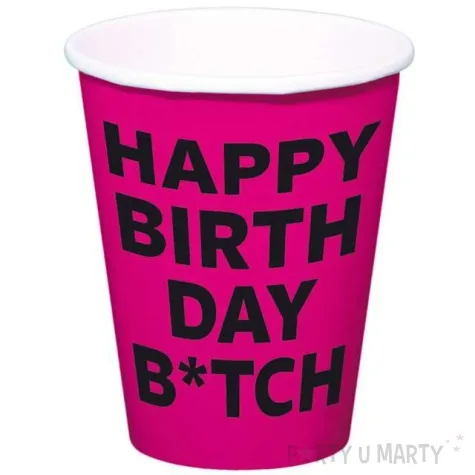 kubeczki papierowe happy birthday bitch folat 350 ml 8 szt