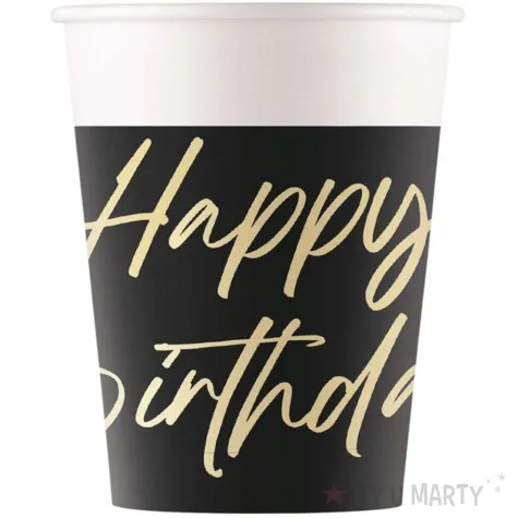 kubeczki papierowe happy birthday czarno bialy procos 200 ml 8 szt