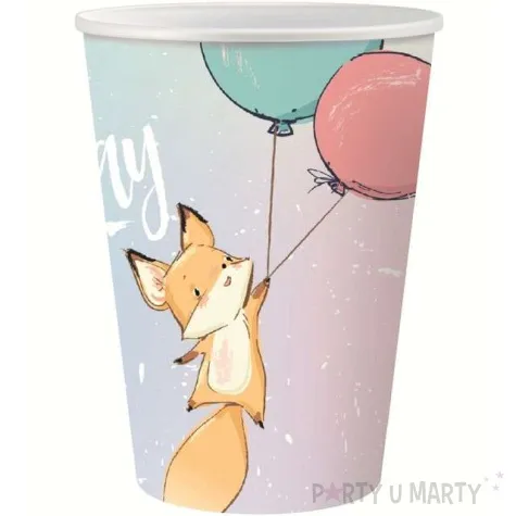 kubeczki papierowe happy birthday pastel lisek godan 6 szt 270 ml