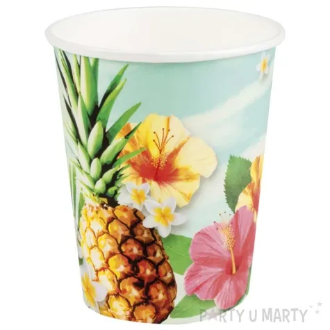 kubeczki papierowe hawaje kwiaty i ananasy boland 210 ml 10 szt