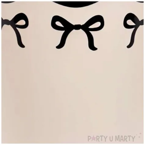 kubeczki papierowe jednorazowe dekoracja na urodziny z kokardkami kremowe 220 ml 6 szt