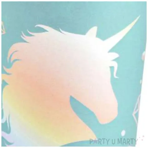 kubeczki papierowe jednorozec turkusowe arpex 200 ml 8 szt