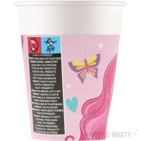 kubeczki papierowe jednorozec unicorn rainbow colors procos 200 ml 8 szt