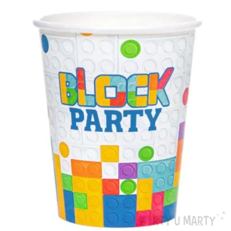 kubeczki papierowe klocki block party partypal 220 ml 6 szt
