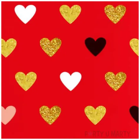 kubeczki papierowe kolorowe serduszka xoxo czerwony godan 250 ml 6 szt